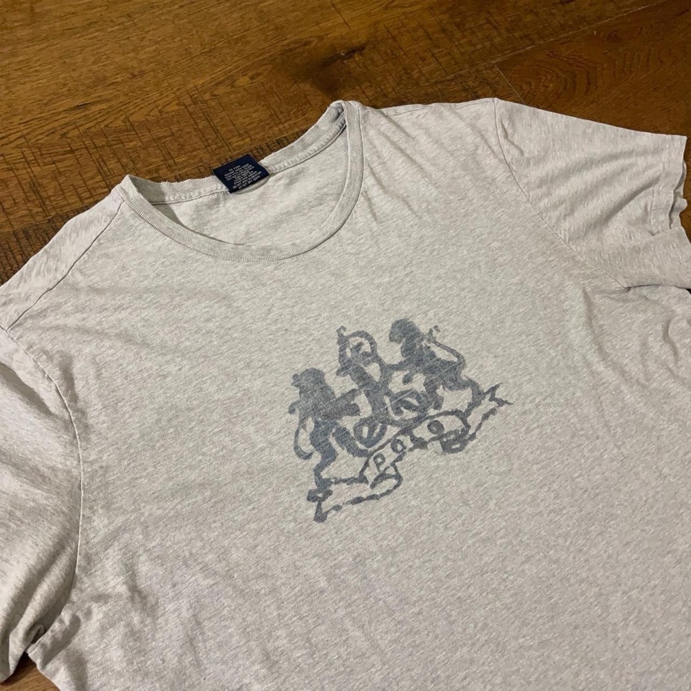 Polo Ralph Lauren T-Shirt Mens XL Grey Preppy Lion Graphic Crest Cotton